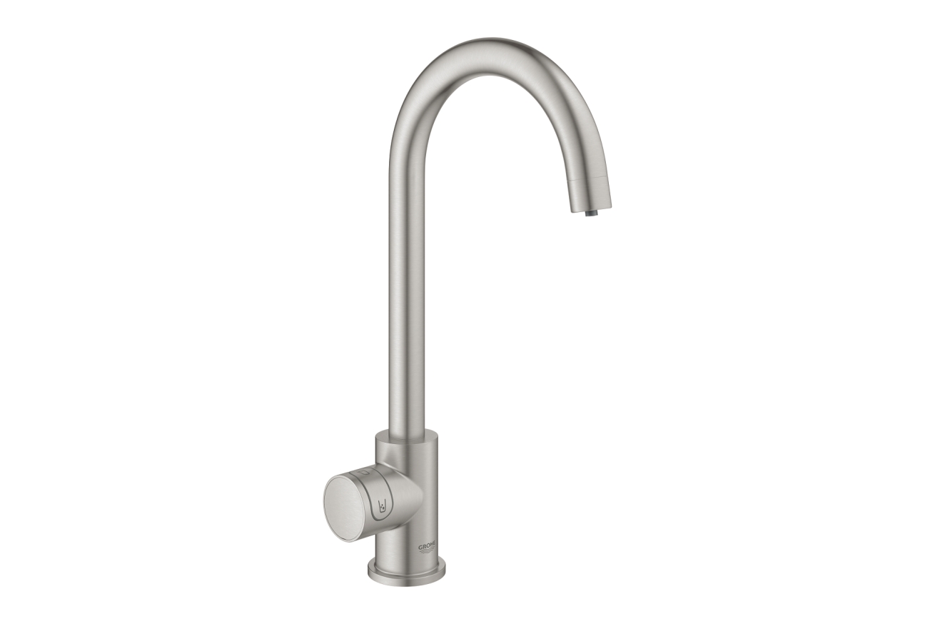 Кран для кухонной мойки GROHE Blue Home Mono с системой фильтрации, охлаждения и газирования воды, Wi-Fi, суперсталь (31498DC1)