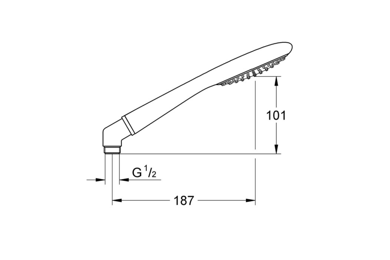 Душевой гарнитур GROHE Vitalio Art 100, 1 режим струи, душевая штанга 600 мм, 9,5 л/мин, хром (27729000)
