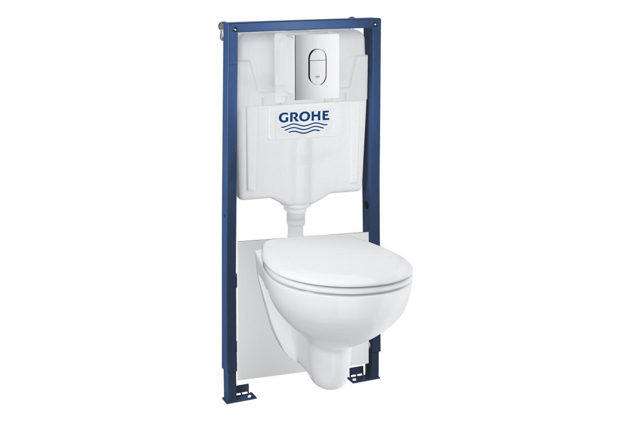 Система инсталляции GROHE Rapid SL с подвесным унитазом Bau Ceramic и сиденьем (36500000)