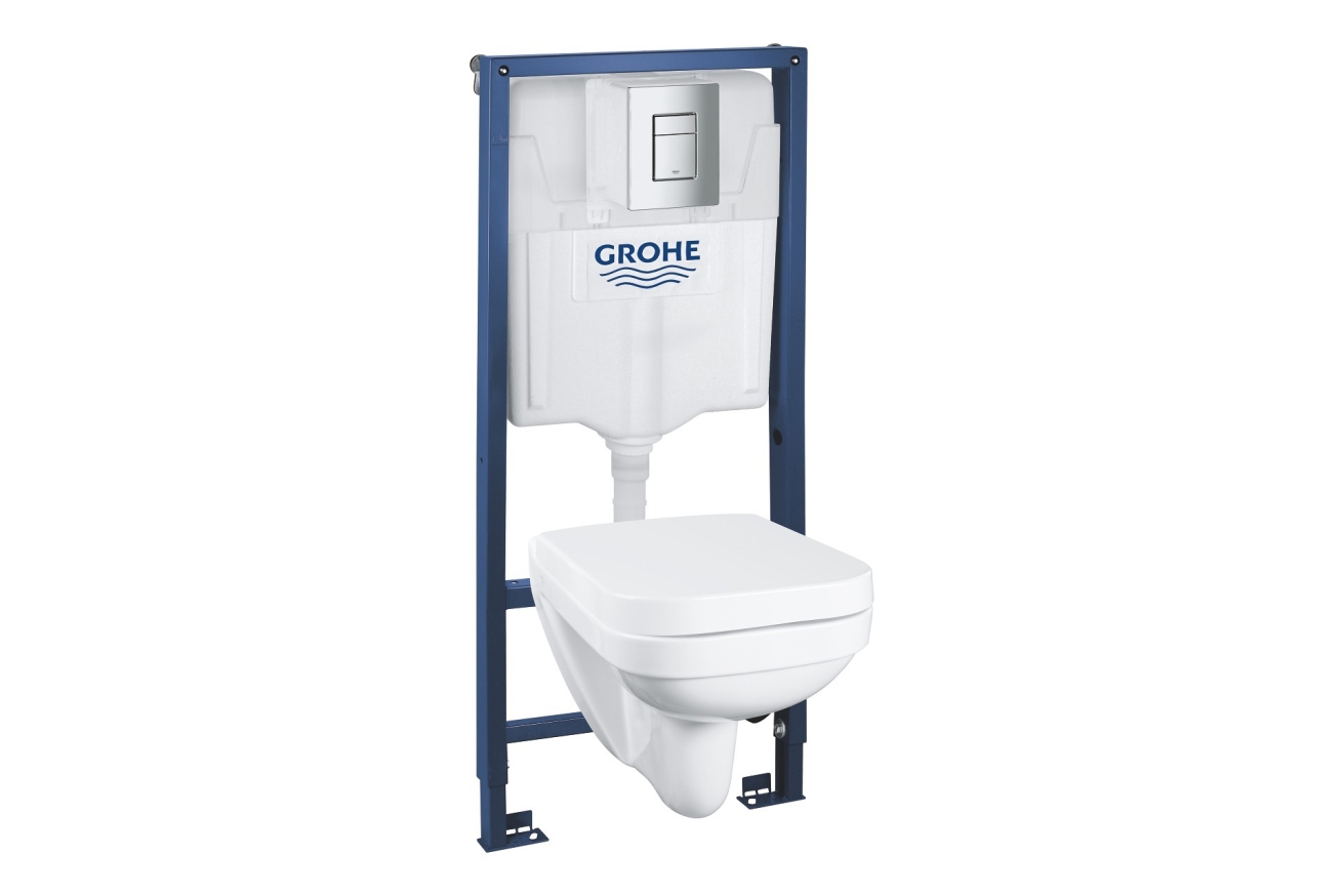 Комплект инсталляции GROHE Solido 4 в 1 с подвесным унитазом и сиденьем (39552000)