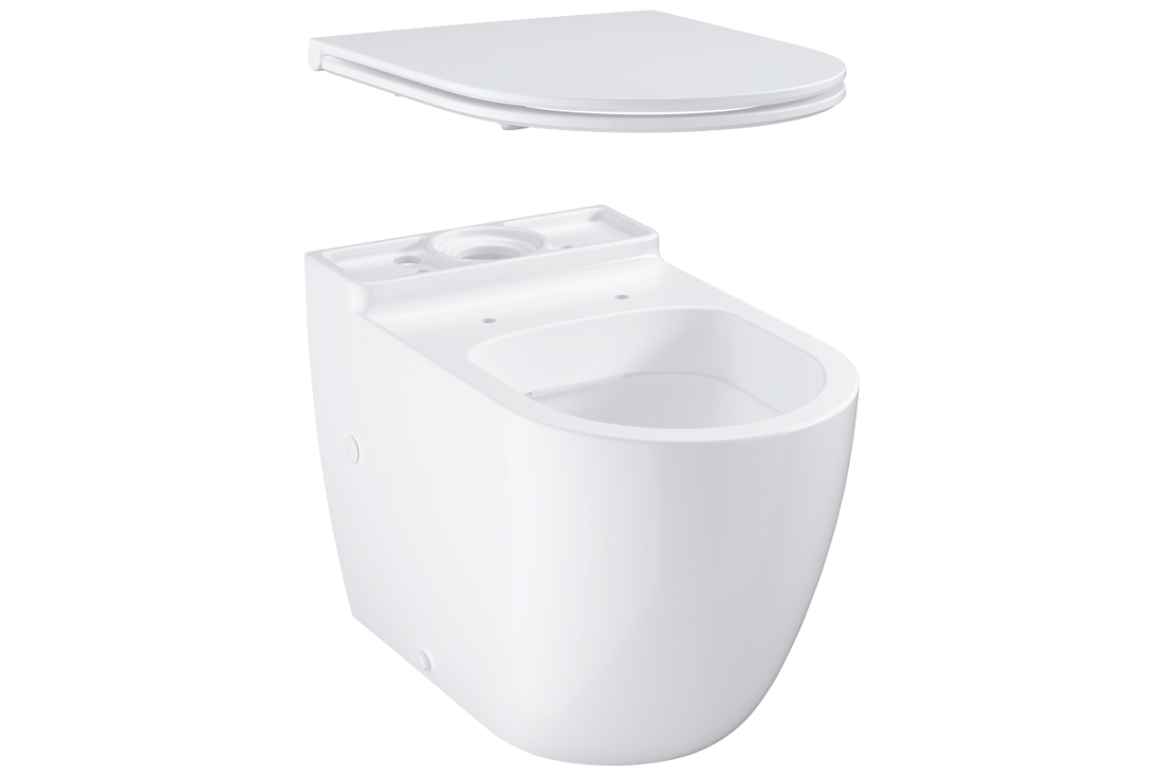 Унитаз напольный GROHE Bau Ceramic с сиденьем с микролифтом (NW0093)