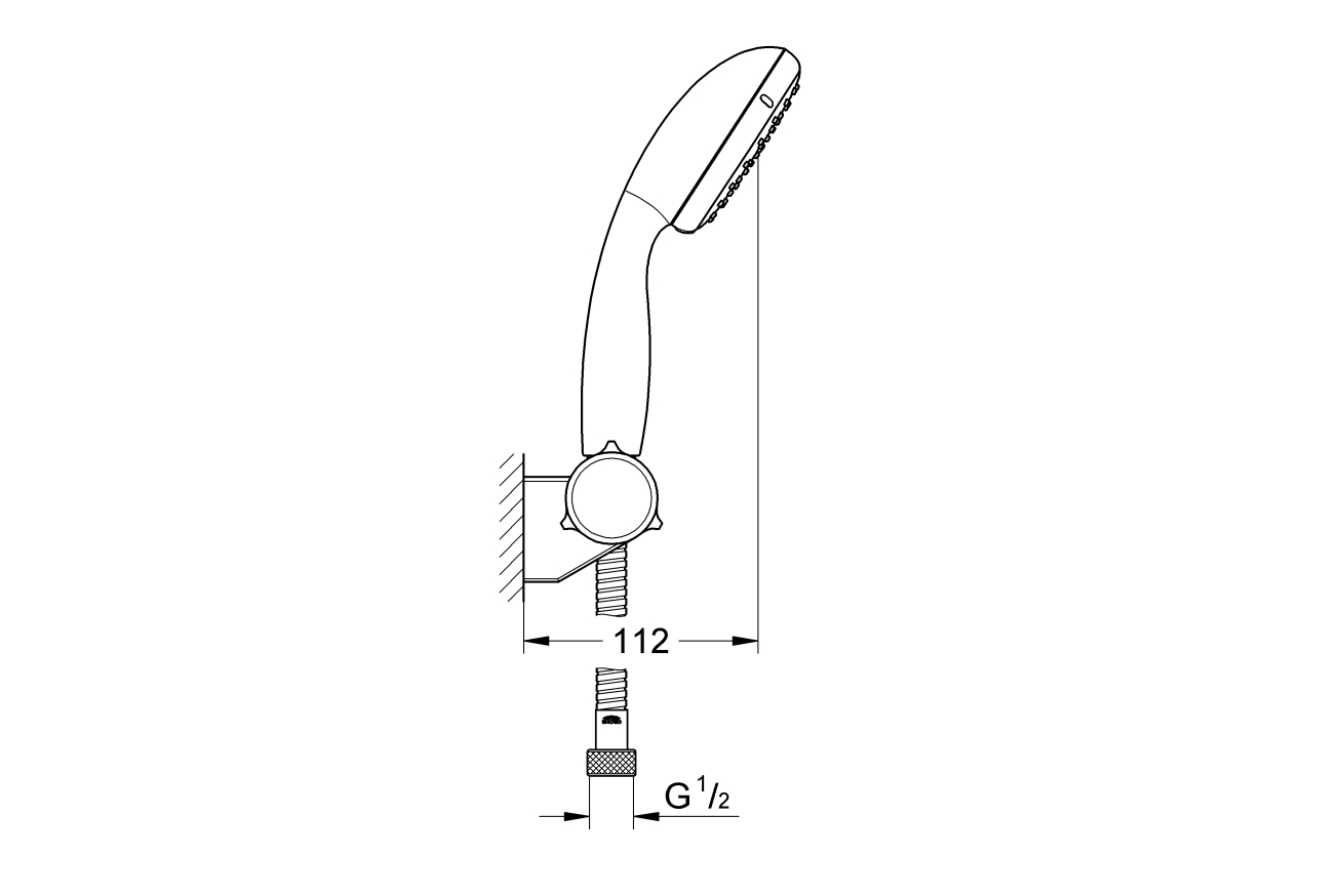 Душевой набор GROHE Tempesta 100, 2 режима, 1750 мм, 5,6 л/мин, хром (2760110E)