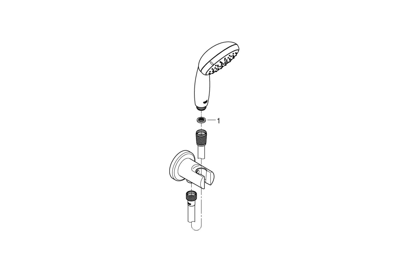 Душевой набор GROHE Tempesta 100, 2 режима, 1500 мм, 5,6 л/мин, хром (26406001)