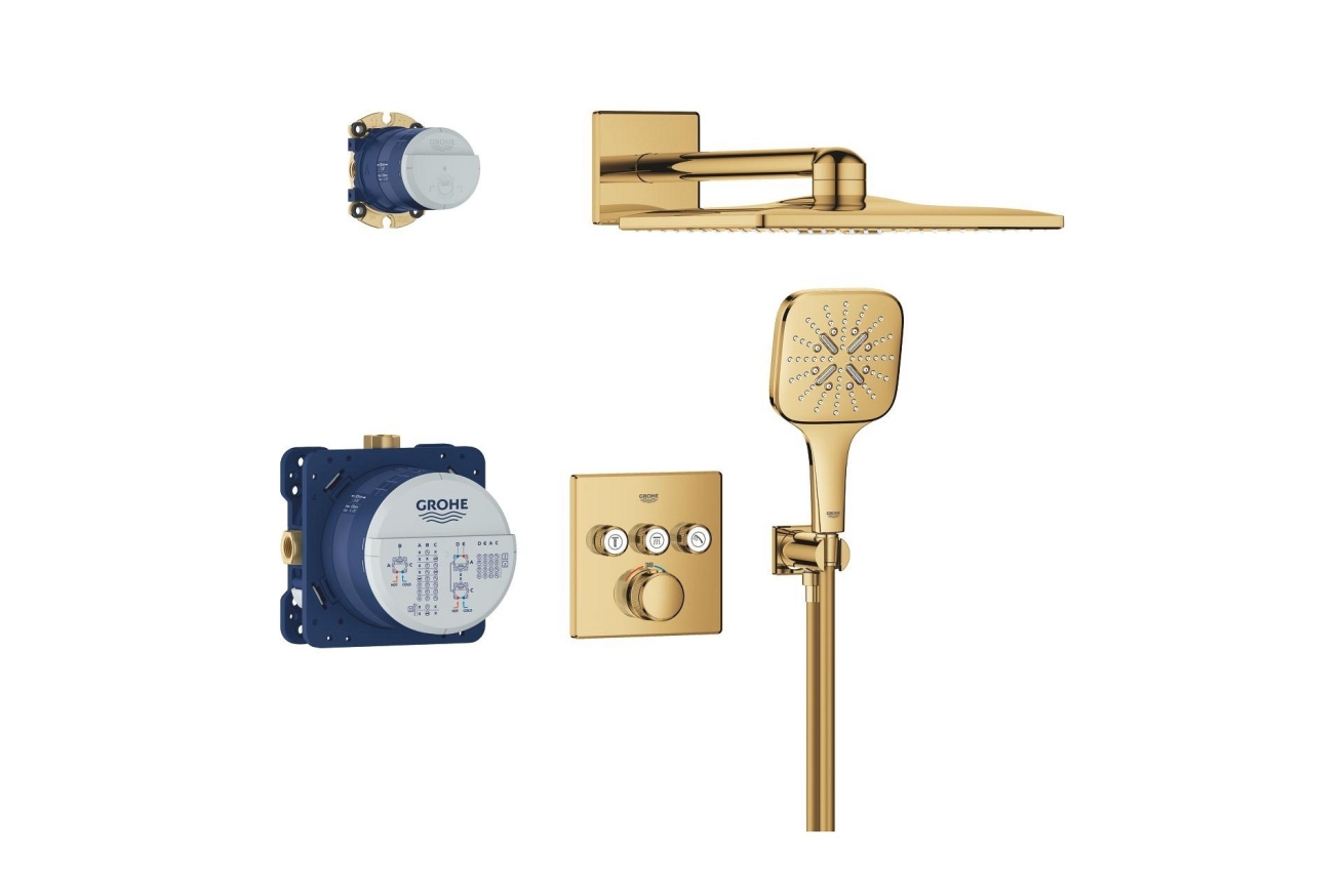 Душевая система GROHE Grohtherm SmartControl с термостатом для душа, холодный рассвет глянец (34864GL0)