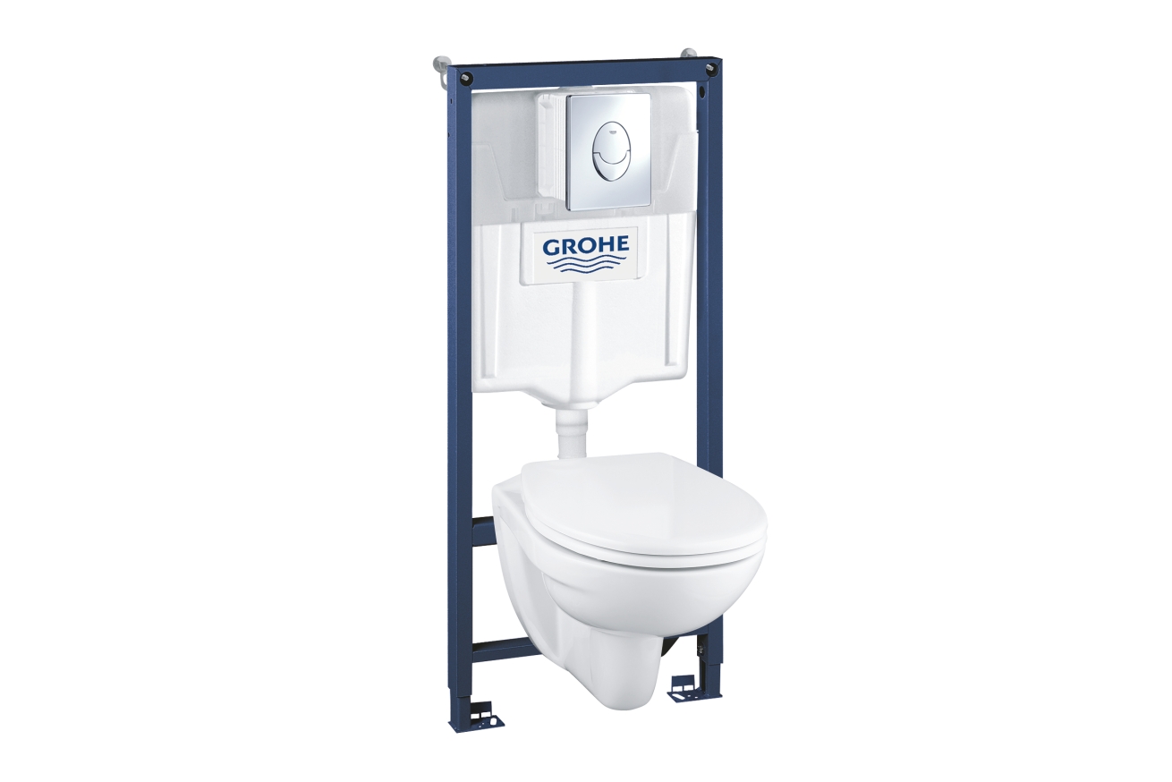 Комплект инсталляции GROHE Solido 4 в 1 с подвесным унитазом и сиденьем (39400000)