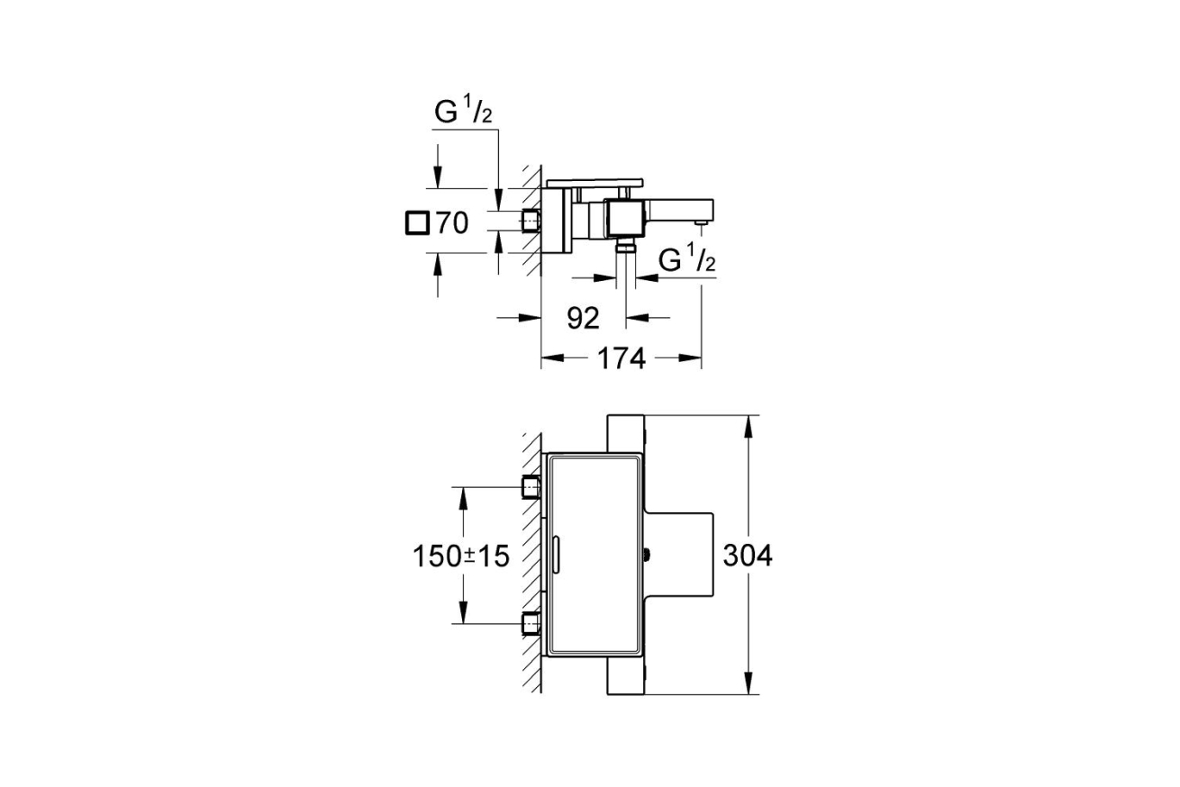 Термостат для ванны GROHE Grohtherm Cube, хром (34502000)