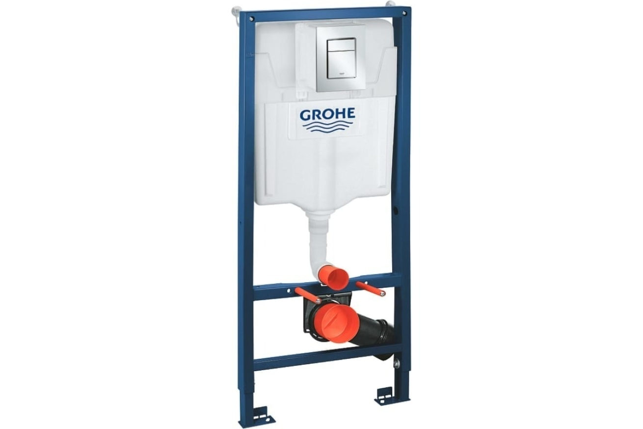 Комплект инсталляции для унитаза GROHE Rapid SL 4 в 1 с панелью смыва Skate Cosmopolitan, хром (38775001-B)
