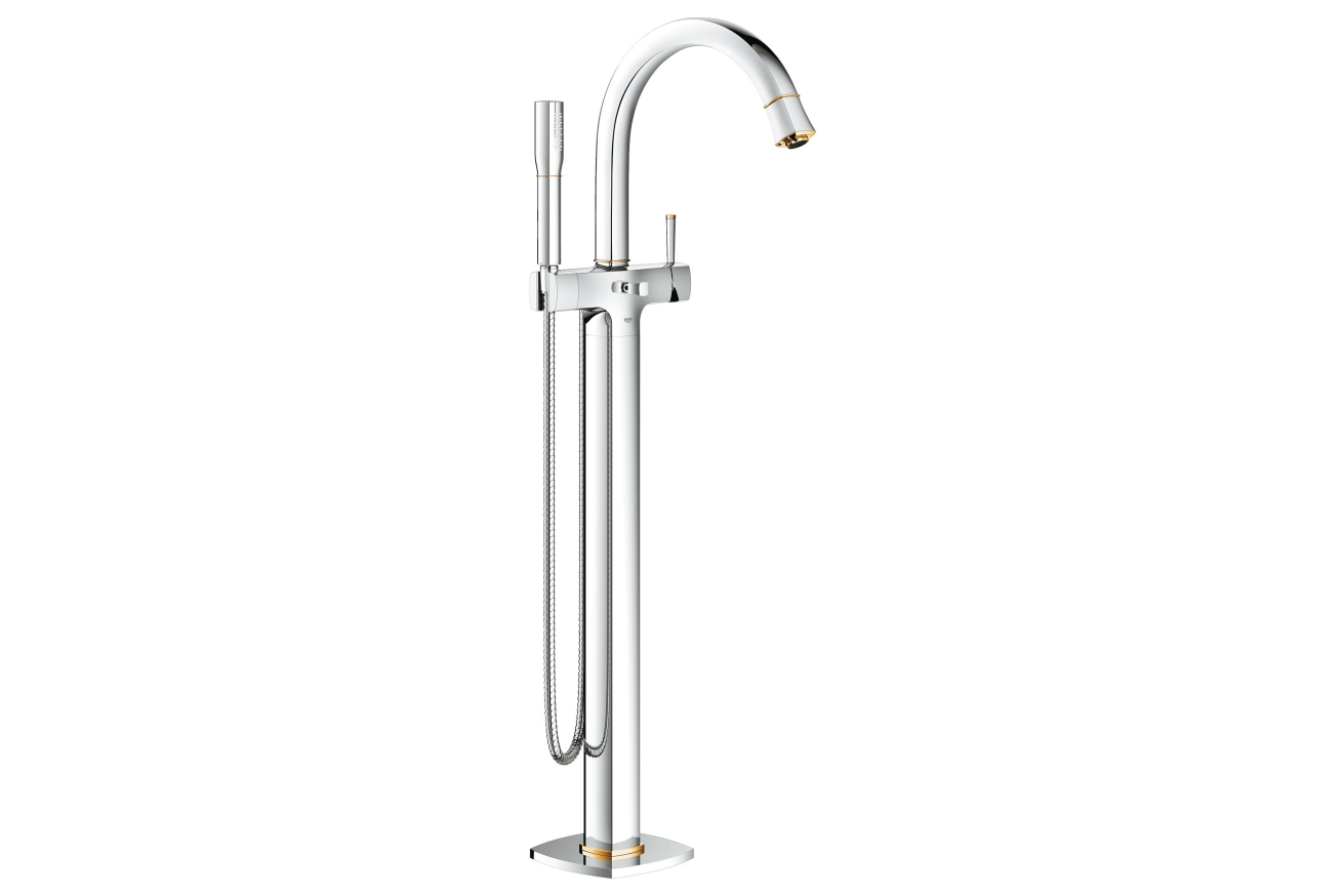 Внешняя часть смесителя для ванны GROHE Grandera напольного монтажа, хром/золото (23318IG0)
