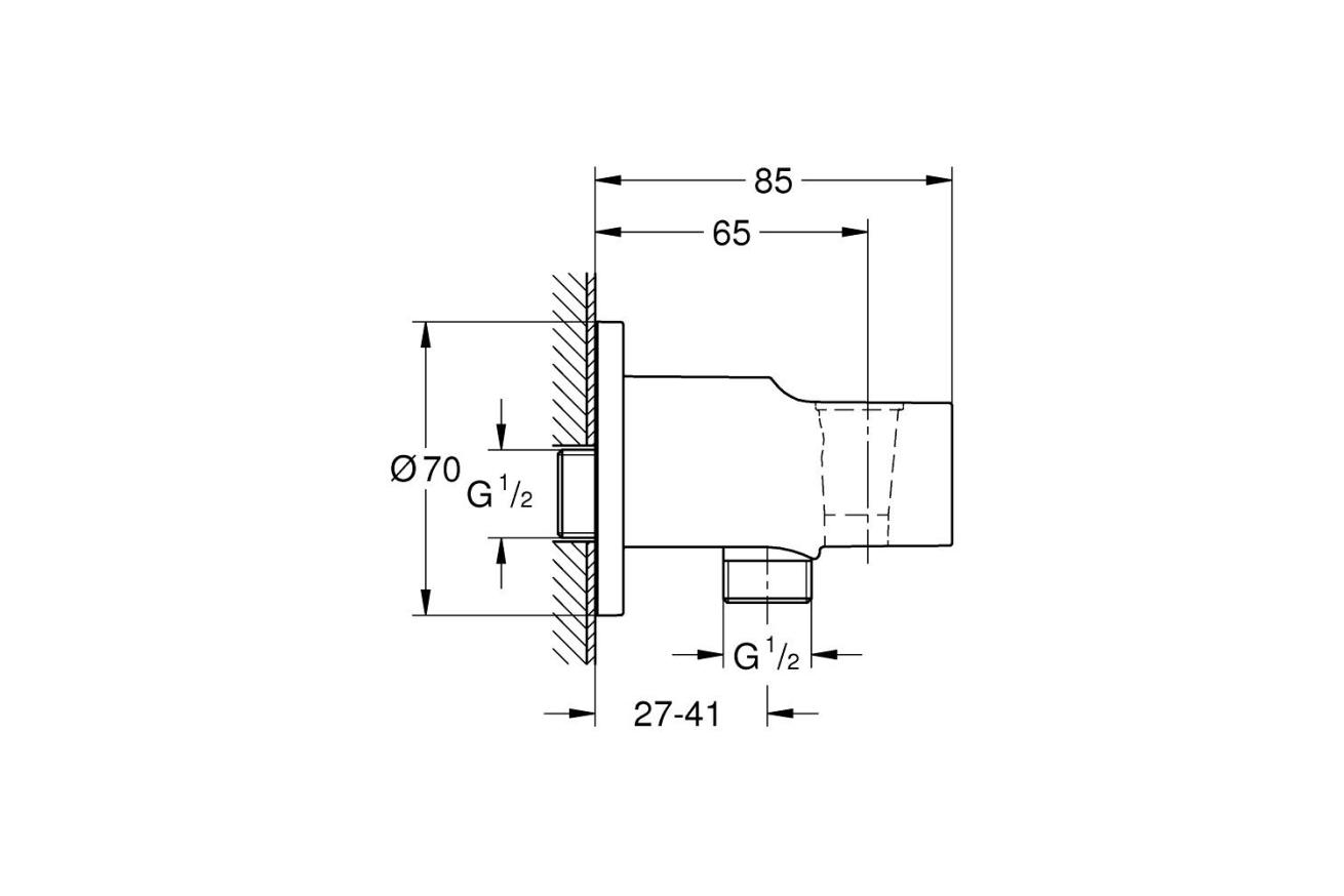 Набор для гигиенического душа скрытого монтажа GROHE BauFlow, хром (NH0001)