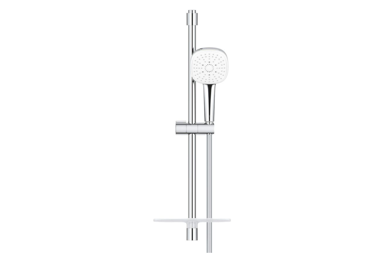 Душевой гарнитур GROHE Tempesta Cube 110 с мыльницей, 3 режима струи, душевая штанга 600 мм, 7,4 л/мин, хром (27576003)