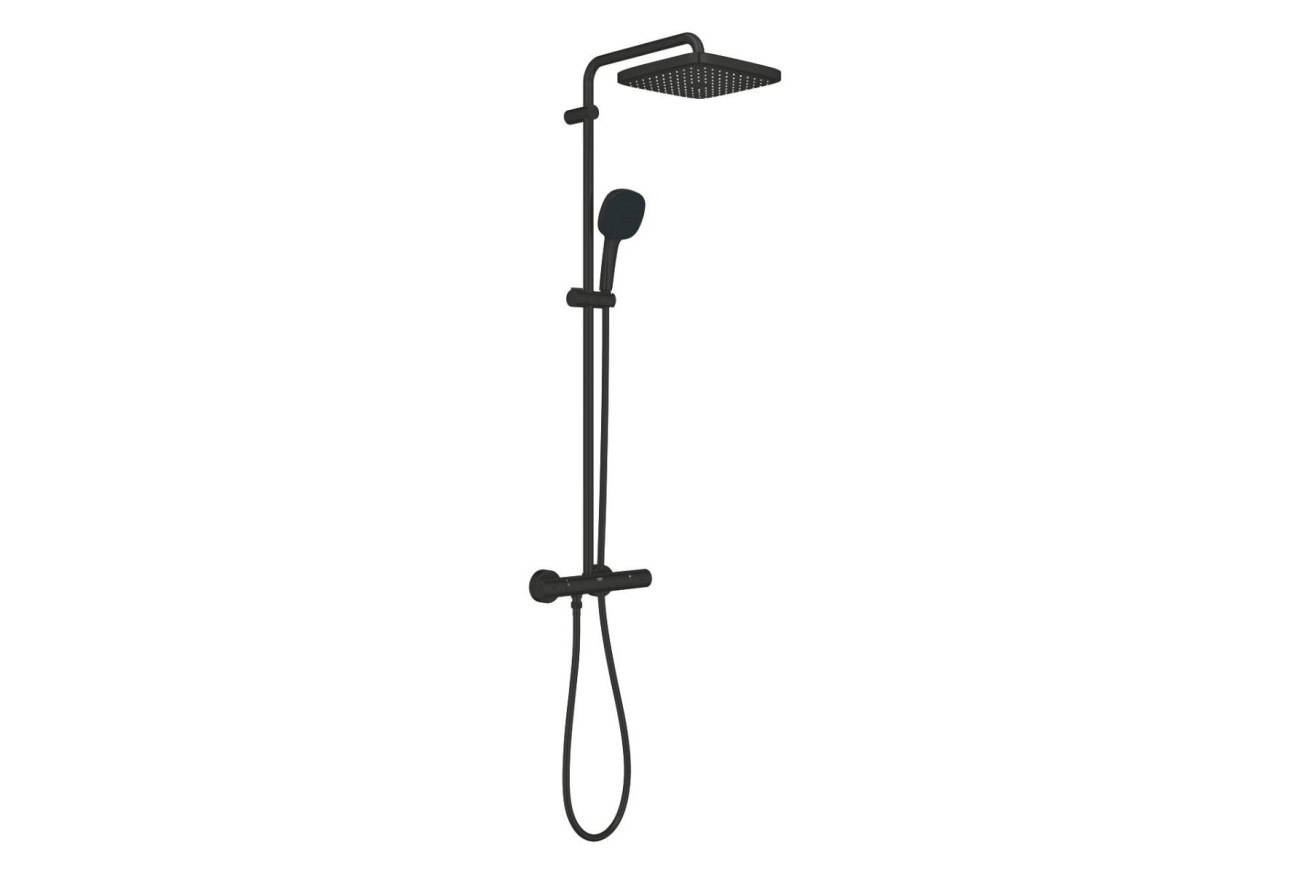 Душевая система GROHE Tempesta System 250 Cube с термостатом для душа, черный (266892431)