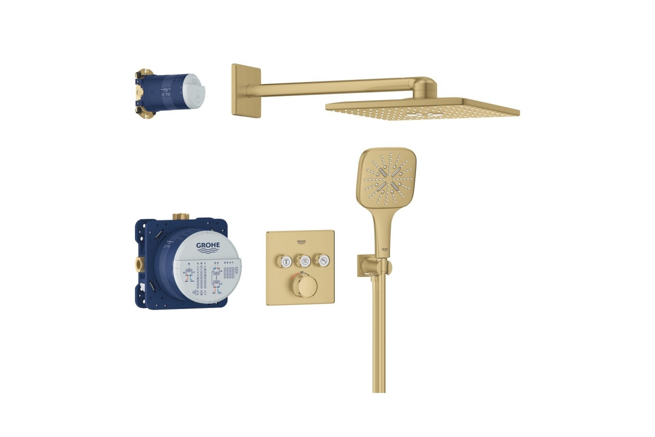 Душевая система GROHE Grohtherm SmartControl с термостатом для душа, холодный рассвет матовый (34864GN0)