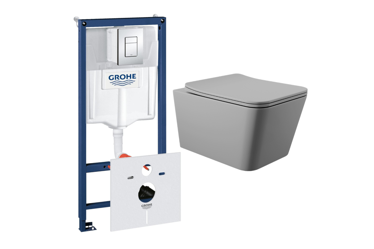 Комплект инсталляции GROHE Rapid SL 38775001 с унитазом Aqueduto MACIO MAC0130 и сиденьем с микролифтом (NW0238)