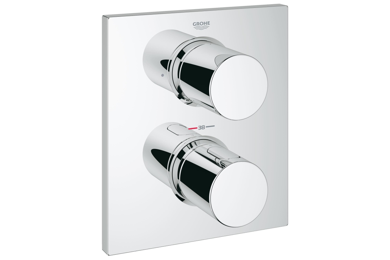 Внешняя часть термостата для ванны GROHE Grohtherm F на 2 потребителя, хром (27618000)