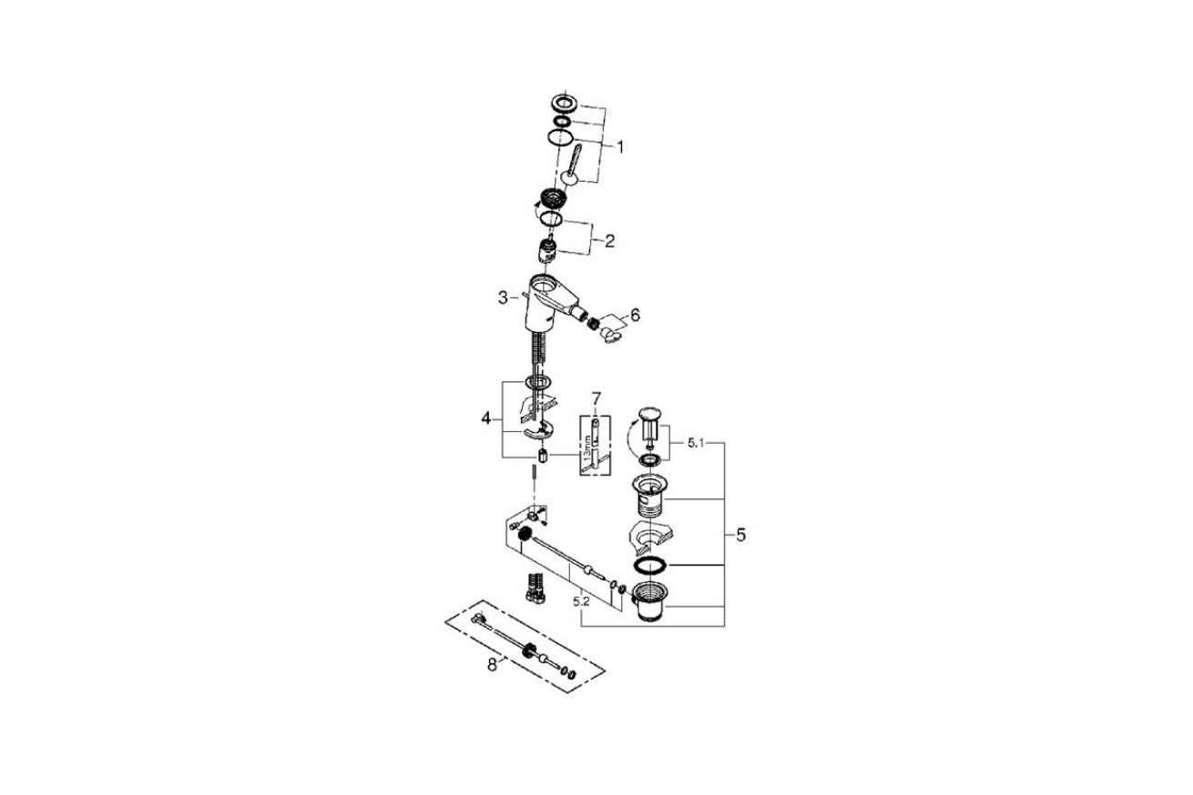Смеситель для биде GROHE Eurodisc Joy с донным клапаном, хром (24036000)