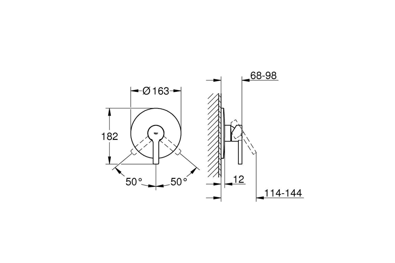 Внешняя часть смесителя для душа GROHE Lineare, хром (19296000)