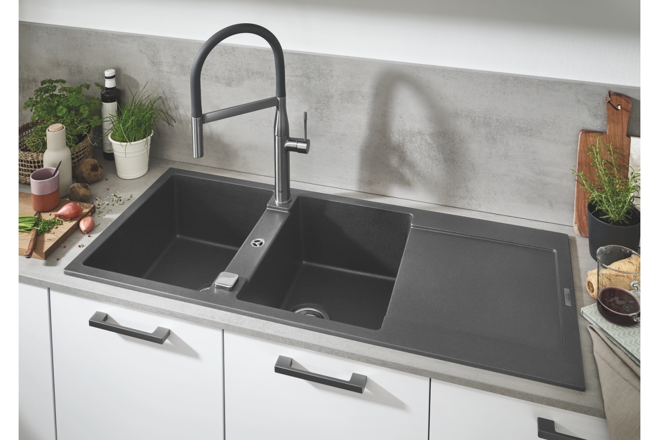 Смеситель для кухни GROHE Essence c профессиональным изливом, суперсталь (30503DC0)