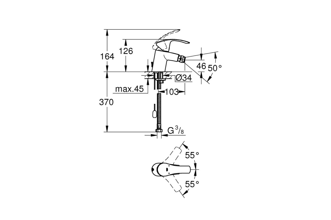 Смеситель для биде GROHE Eurosmart, S-size, хром (32927002)