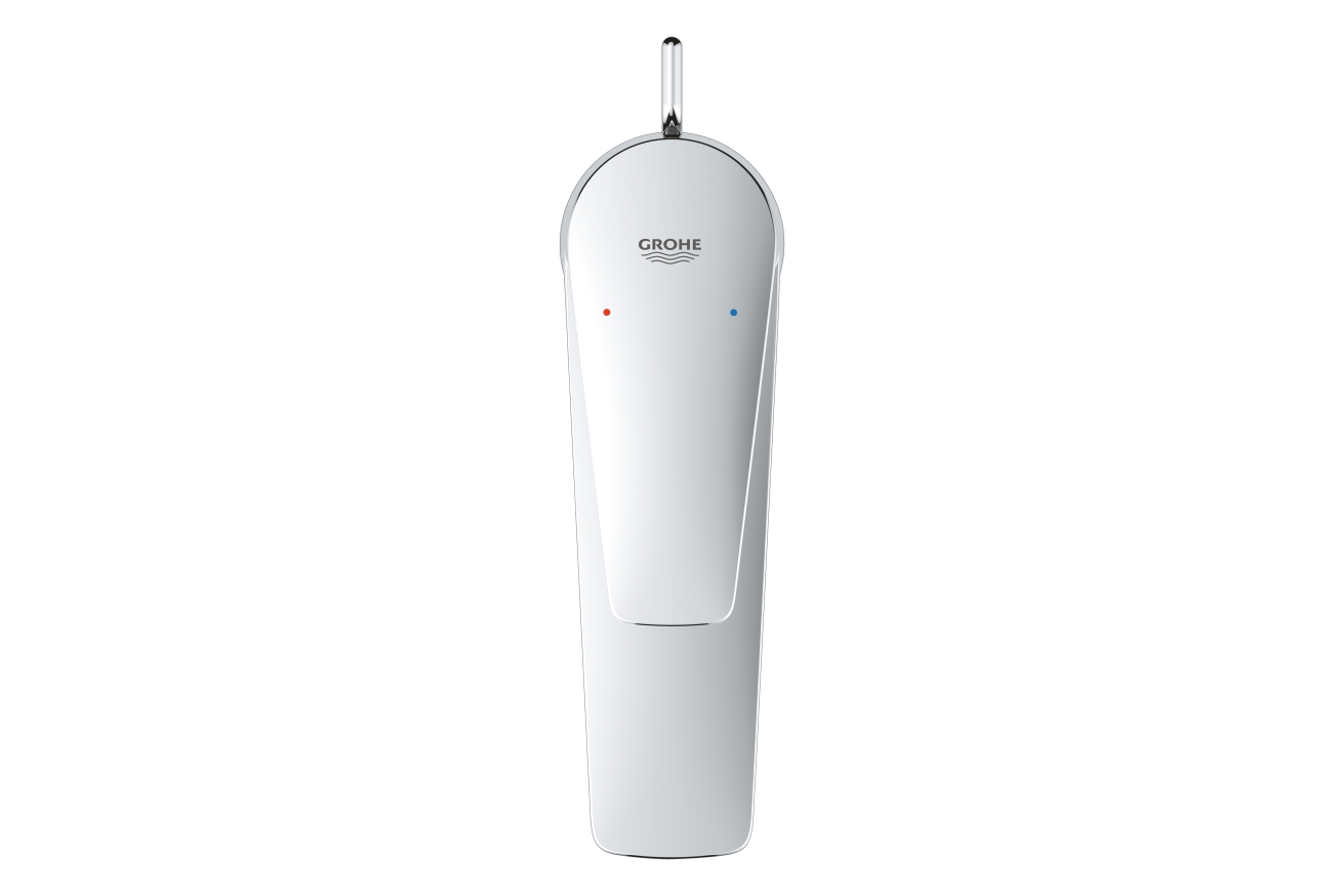 Смеситель для раковины GROHE BauEdge с ограничителем температуры и рычажным донным клапаном, M-Size, хром (23758001)