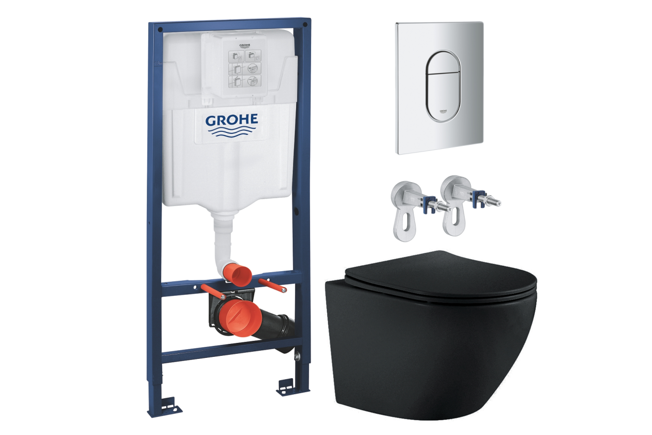 Комплект инсталляции GROHE Rapid SL NW0145/S с унитазом Aquatek ЕВРОПА AQ1901-MB и сиденьем с микролифтом (NW0248)