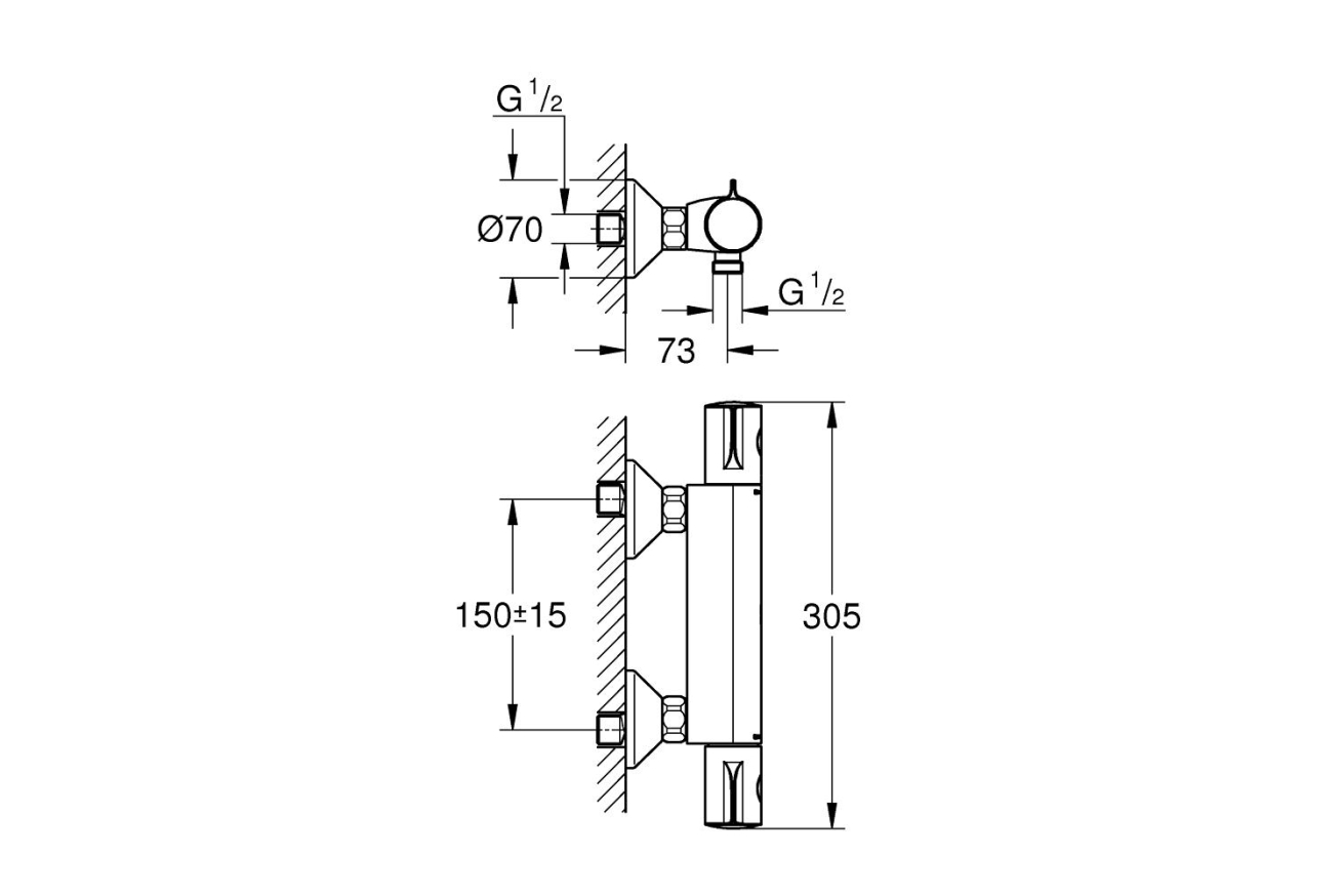 Термостат для душа GROHE Grohtherm 800, хром (34562000)