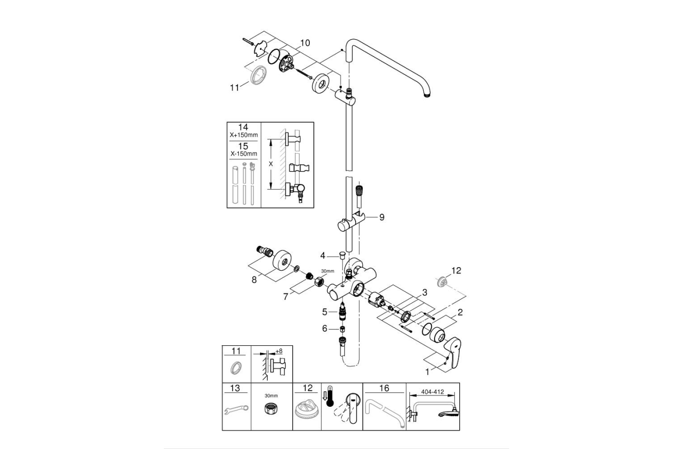Душевая система GROHE Euphoria со смесителем для душа, хром (26240000)