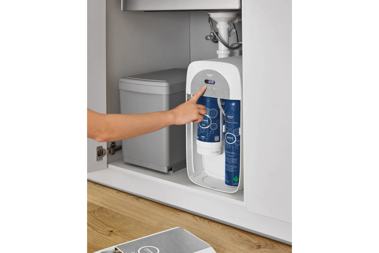 Кран для кухонной мойки GROHE Blue Home Mono с системой фильтрации, охлаждения и газирования воды, Wi-Fi, хром (31498001)