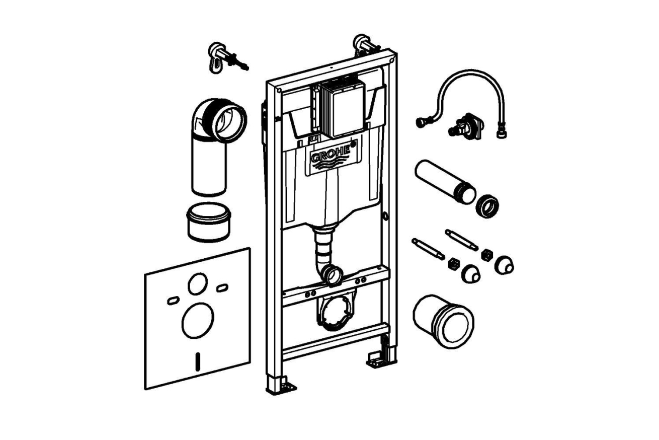 Система инсталляции для унитаза, GROHE Rapid SL 4 в 1 (38539001)