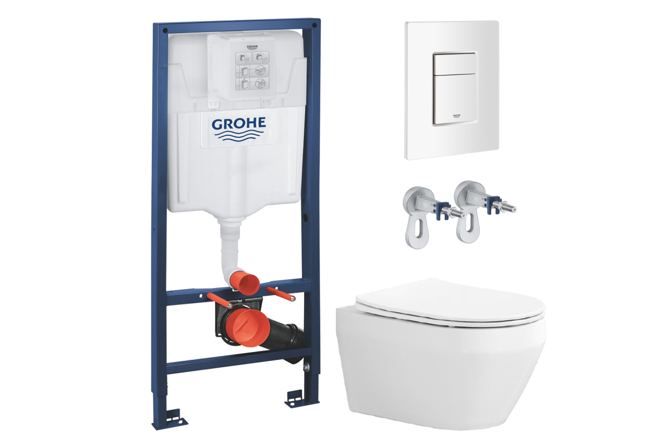 Комплект инсталляции GROHE Rapid SL 38772SH0 с унитазом Aquatek ЛЕЯ AQ1199T-00 и сиденьем с микролифтом (NW0257)