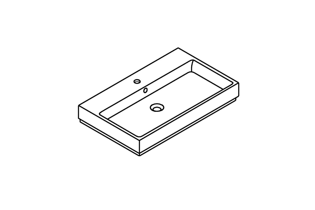 Раковина подвесная GROHE Cube Ceramic 80 см, альпин-белый (3946900H)