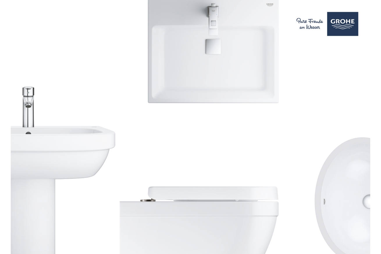 Раковина подвесная GROHE Cube Ceramic 60 см, альпин-белый (3947300H)