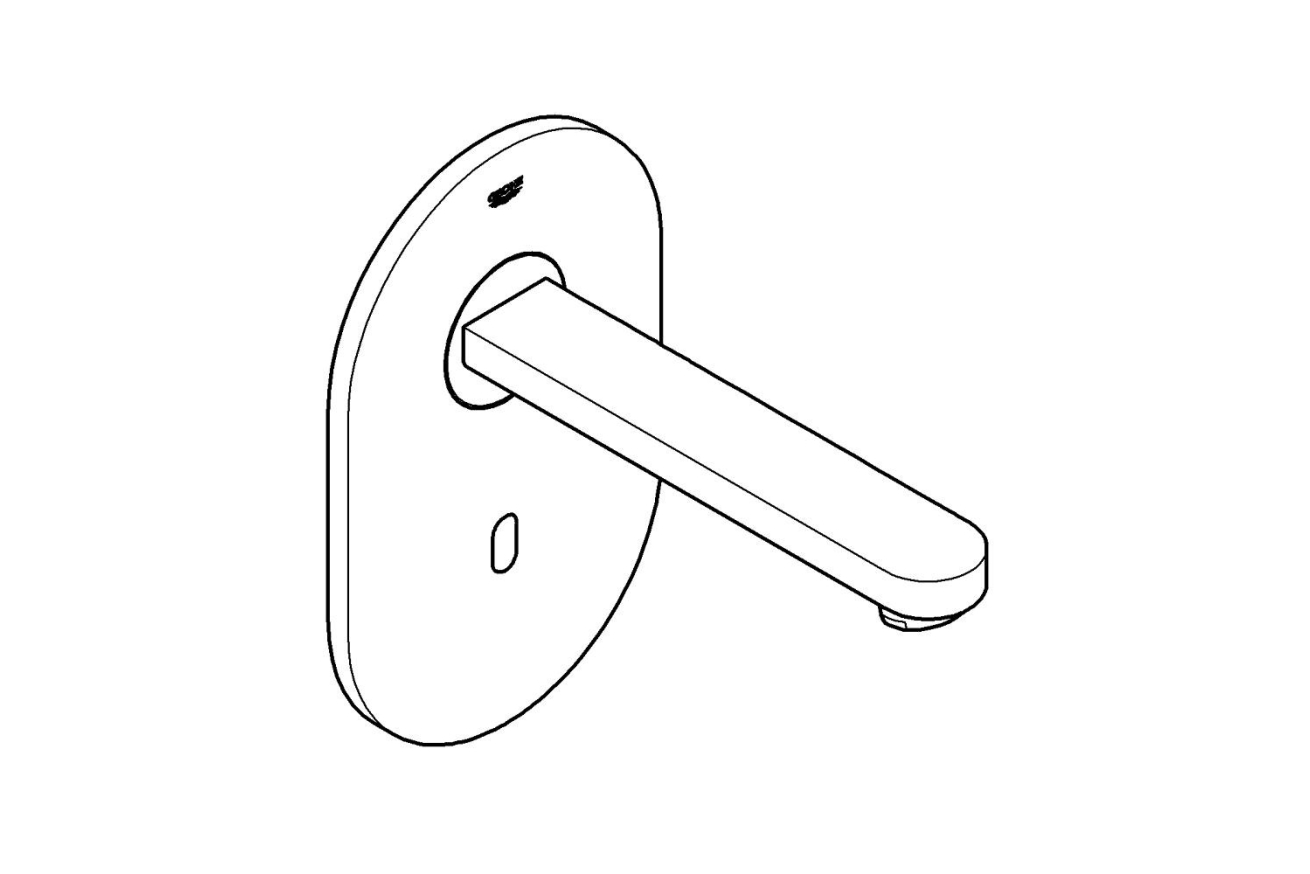 Внешняя часть крана для раковины GROHE Eurosmart Cosmopolitan E инфракрасный, без функции смешивания, питание от сети 230V, нержавеющая сталь (36335SD0)