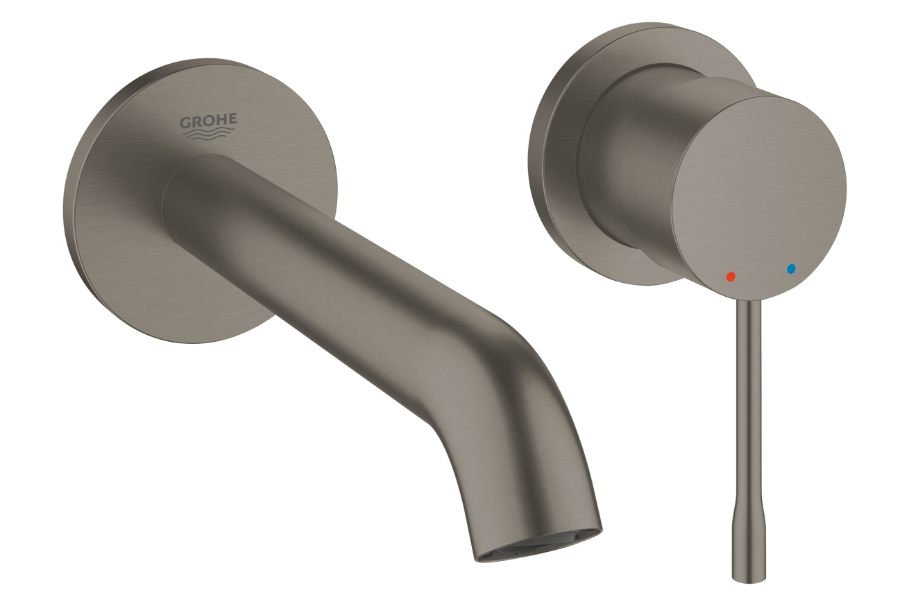 Внешняя часть смесителя для раковины GROHE Essence на 2 отверстия, M-Size, темный графит матовый (19408AL1)