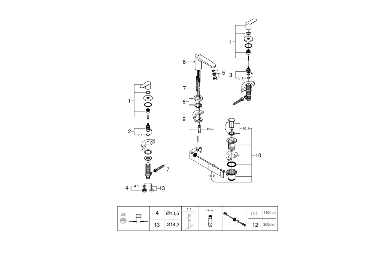 Смеситель для раковины GROHE Eurostyle Cosmopolitan на 3 отверстия, S-size, хром (20208002)