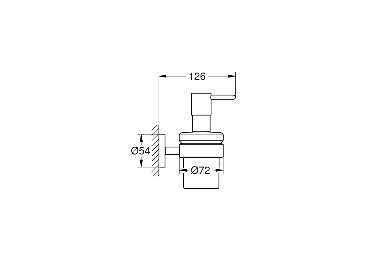 Дозатор жидкого мыла GROHE Essentials с держателем, хром (40448001)