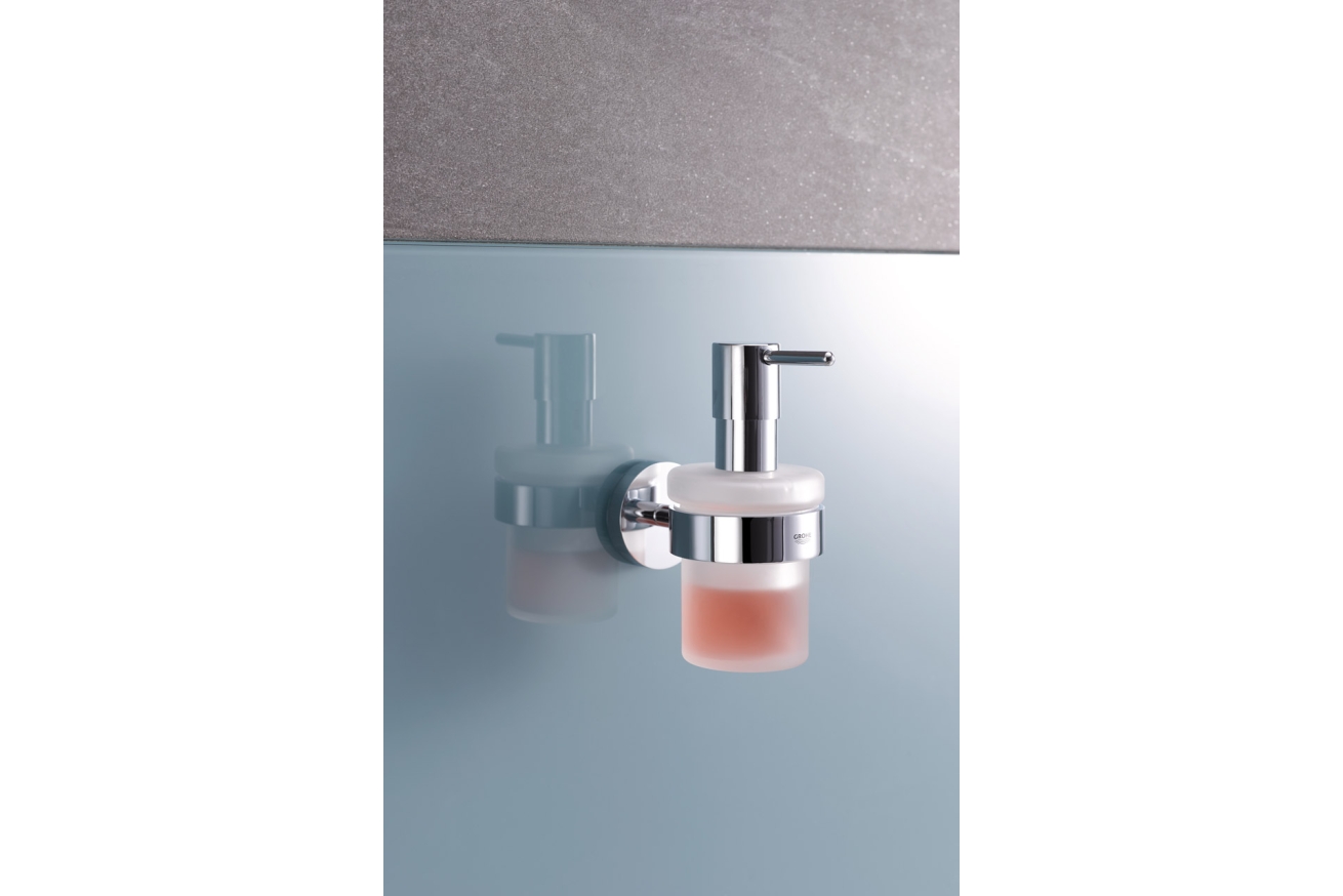 Дозатор жидкого мыла GROHE Essentials с держателем, хром (40448001)