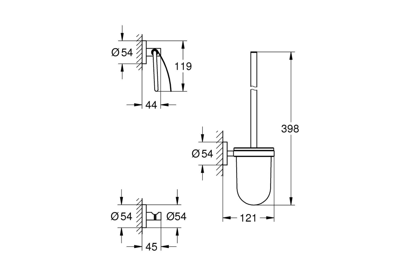 Набор аксессуаров, GROHE Essentials, 3 в 1, хром, (40407001)