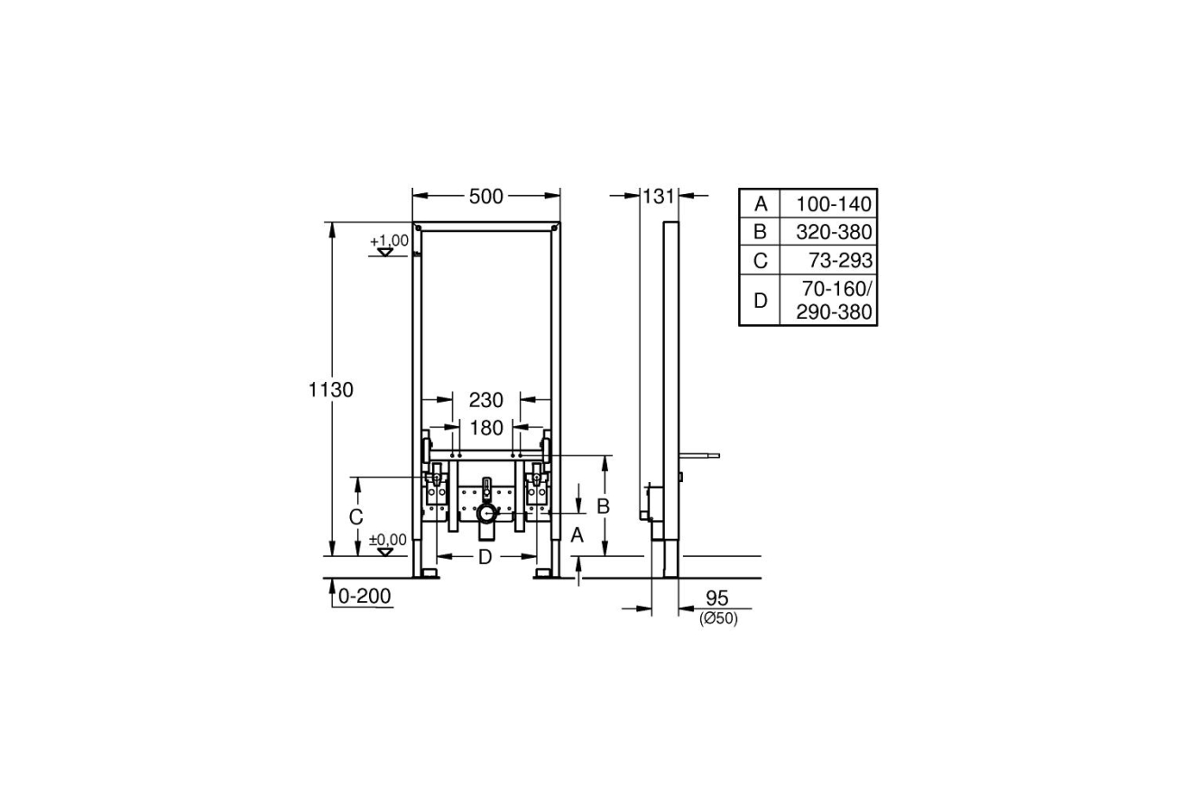 Система инсталляции для биде, GROHE Rapid SL, (38553001)