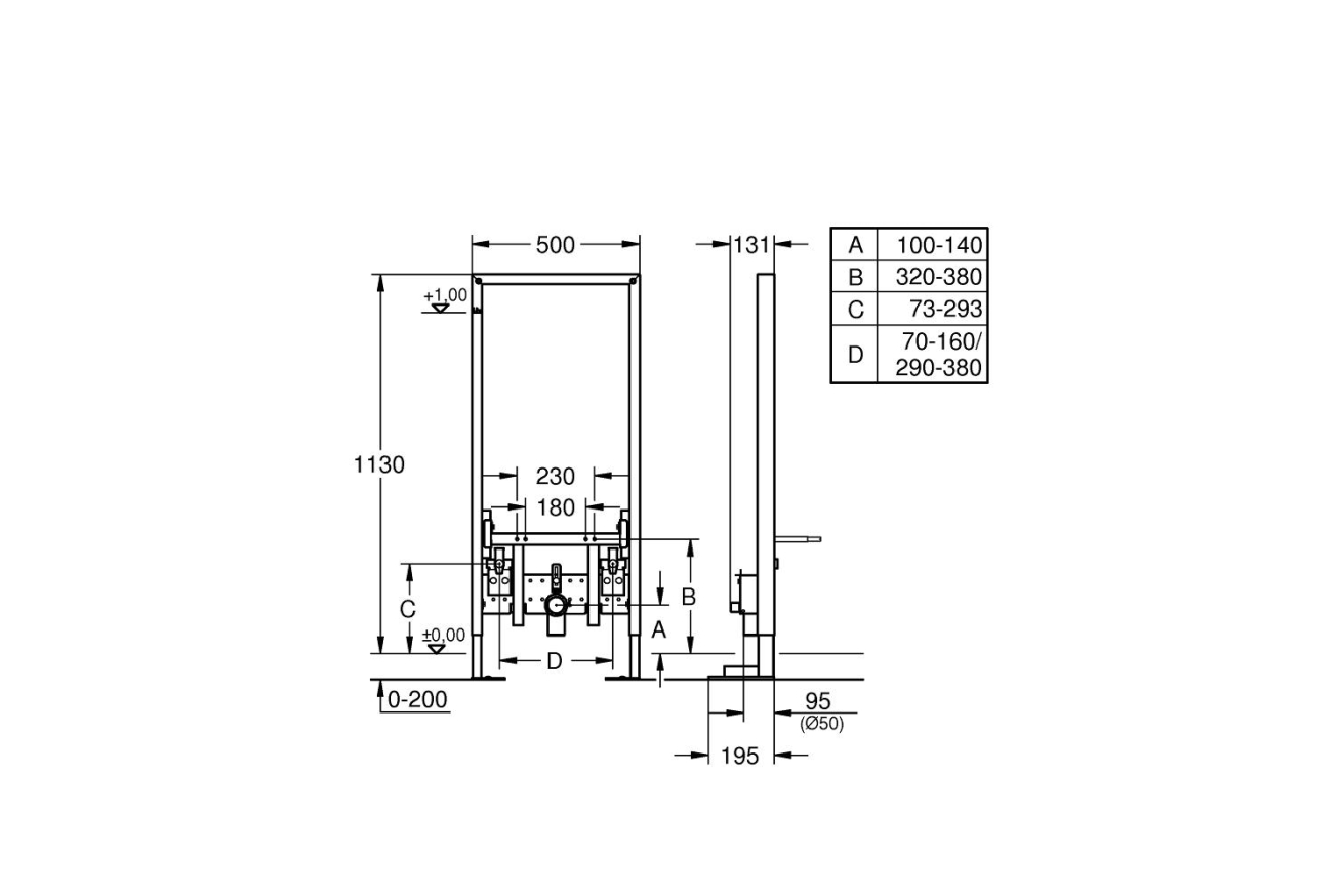 Система инсталляции для биде GROHE Rapid SL (38581001)