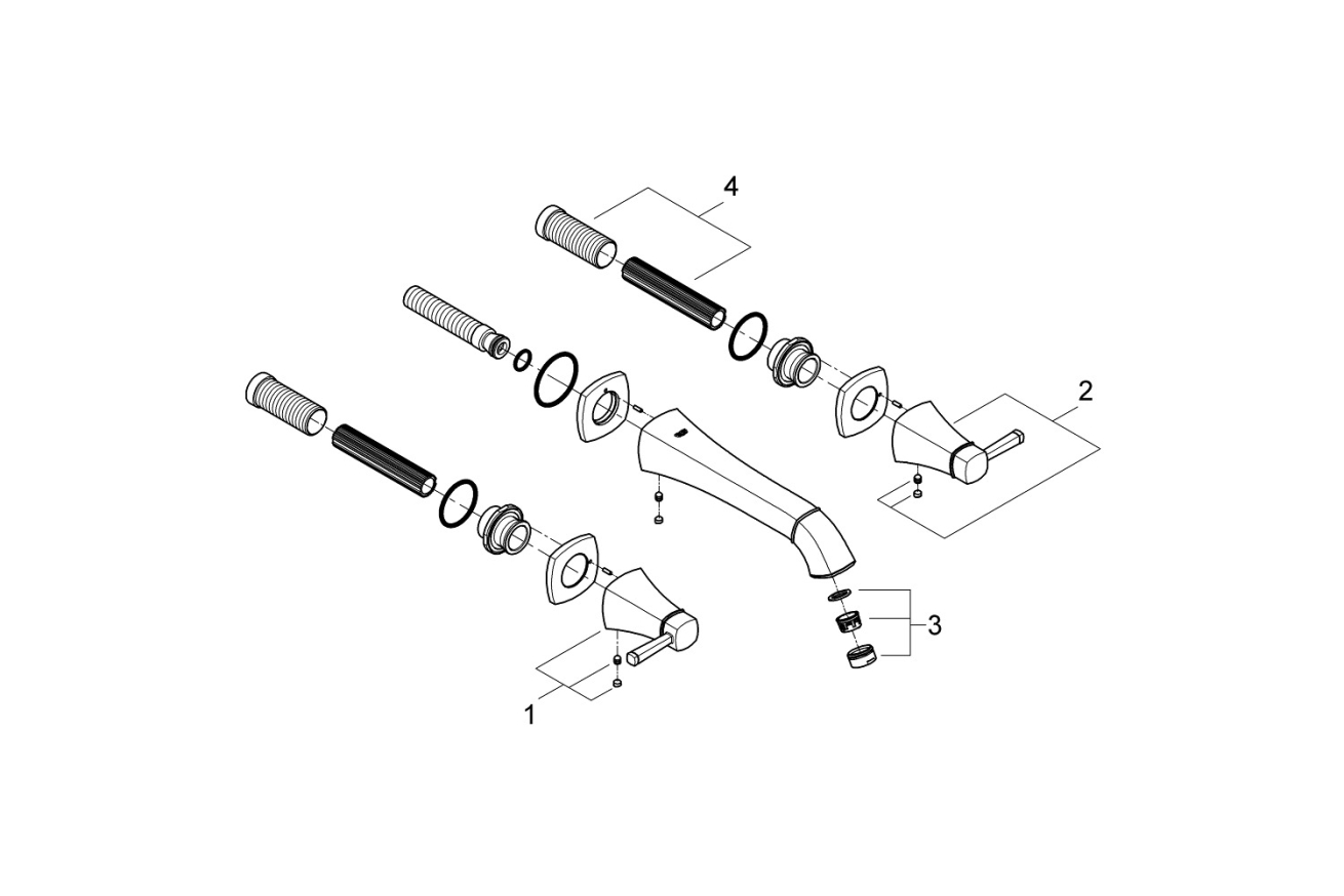 Внешняя часть смесителя для раковины GROHE Grandera, M-Size, хром/золото (20415IG0)