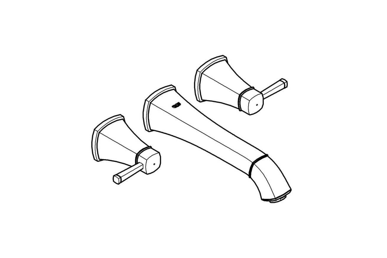 Внешняя часть смесителя для раковины GROHE Grandera, M-Size, хром/золото (20415IG0)