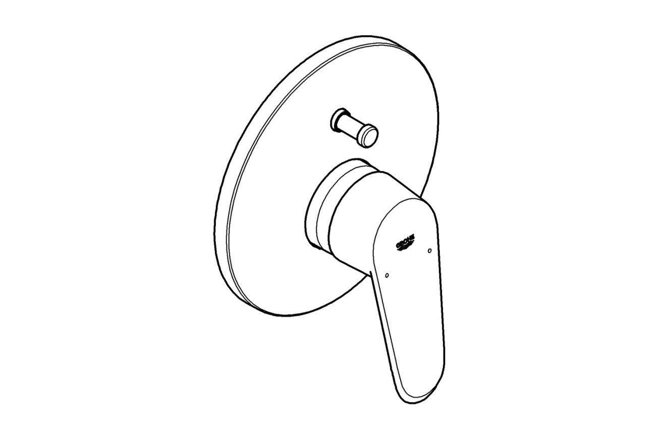 Внешняя часть смесителя для ванны GROHE Eurodisc Cosmopolitan, белая луна (19548LS2)