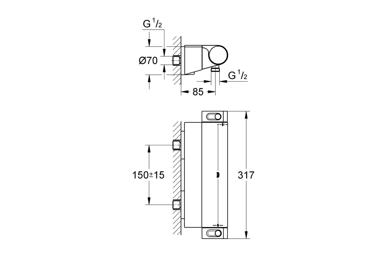 Термостат для душа GROHE Grohtherm 2000, хром (34469001)