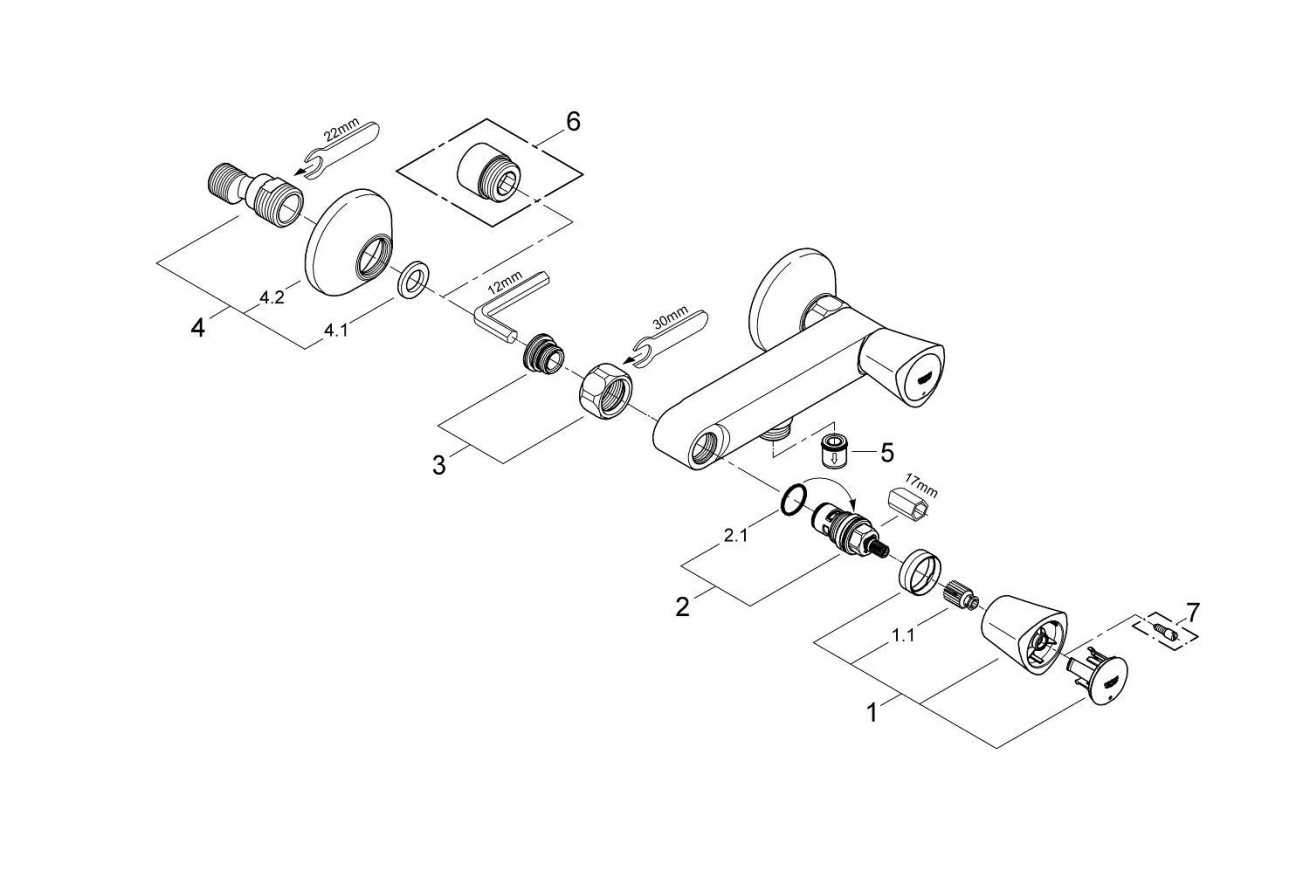 Смеситель для душа GROHE Costa S, хром (26317001)