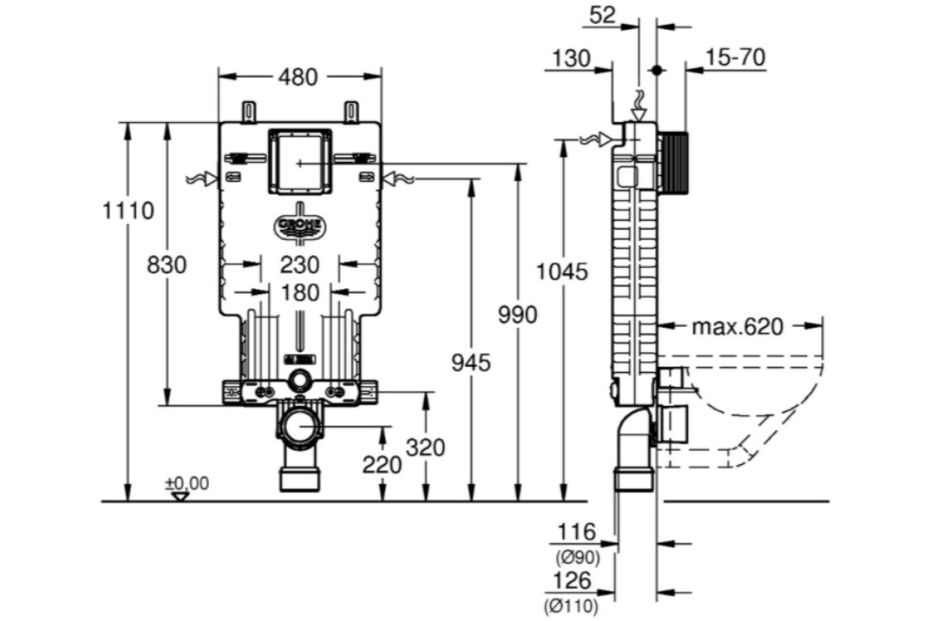 Смывной бачок Grohe Renoblock (38780001)