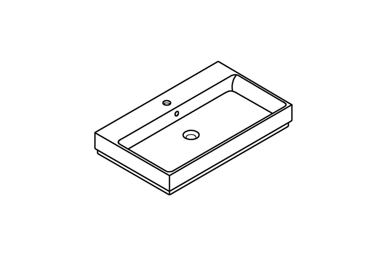 Раковина накладная GROHE Cube Ceramic 80 см, альпин-белый (3947600H)