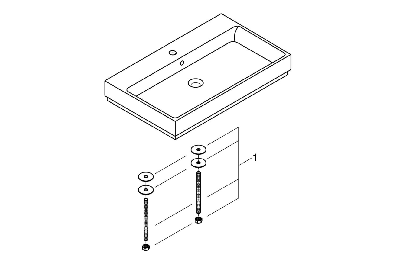 Раковина накладная GROHE Cube Ceramic 80 см, альпин-белый (3947600H)