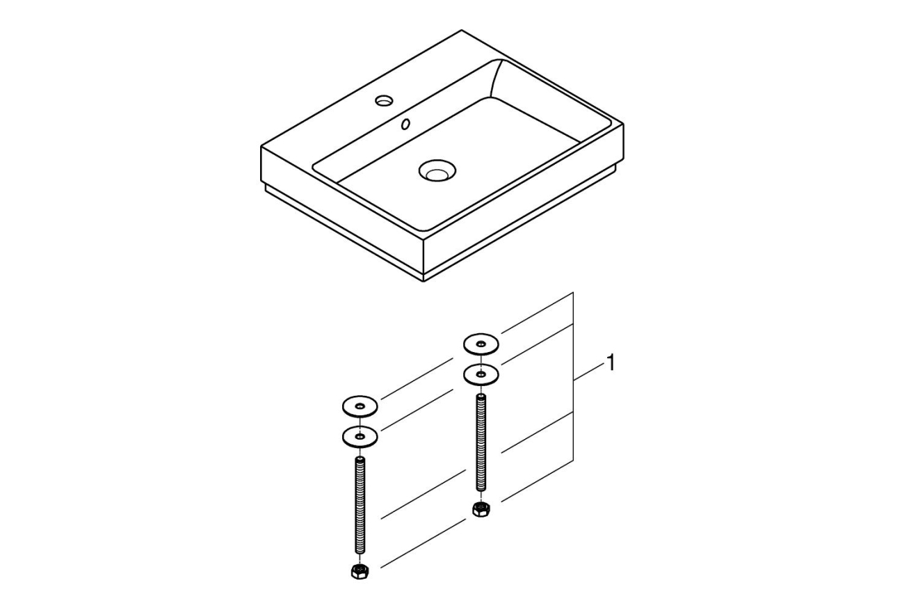 Раковина накладная GROHE Cube Ceramic 60 см, альпин-белый (3947700H)