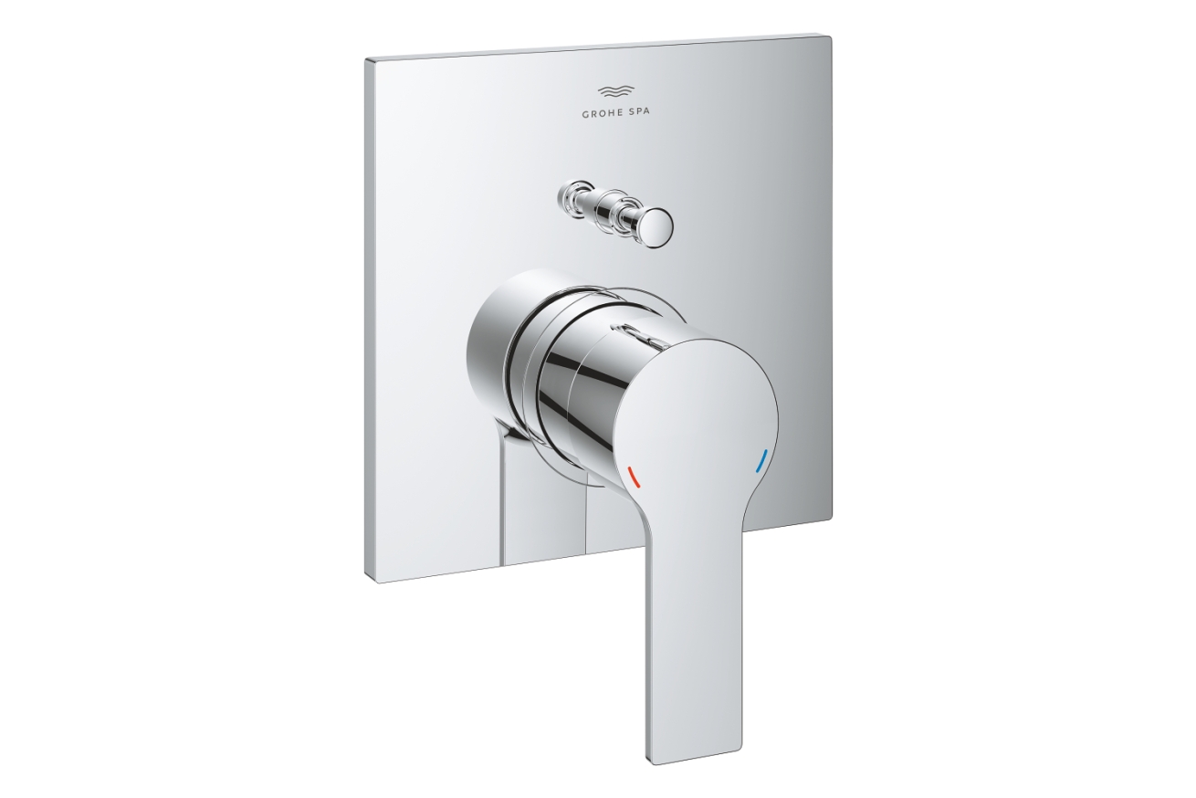 Внешняя часть смесителя для ванны GROHE Allure скрытого монтажа на 2 потребителя, квадратная, хром (19315001)