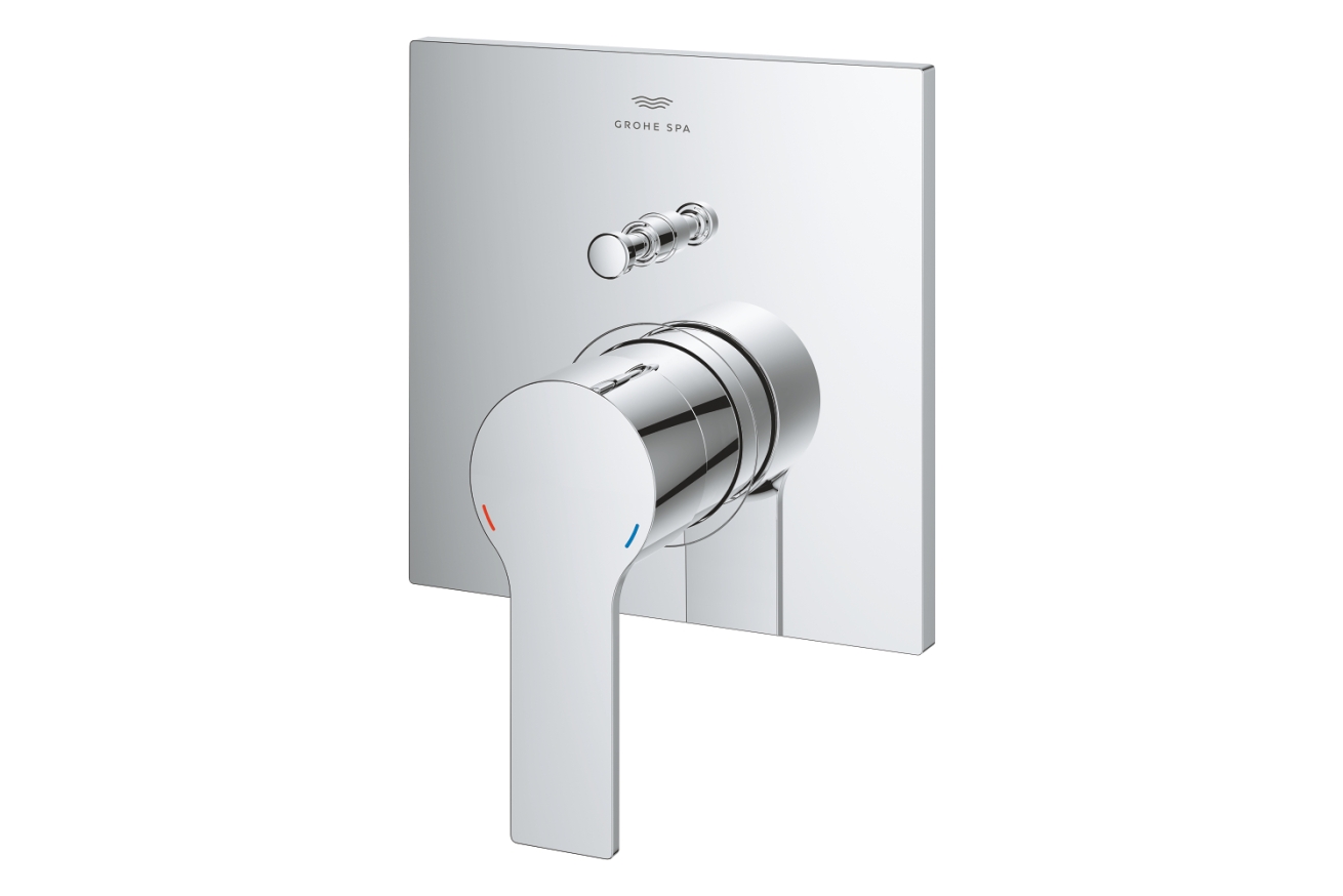 Внешняя часть смесителя для ванны GROHE Allure скрытого монтажа на 2 потребителя, квадратная, хром (19315001)